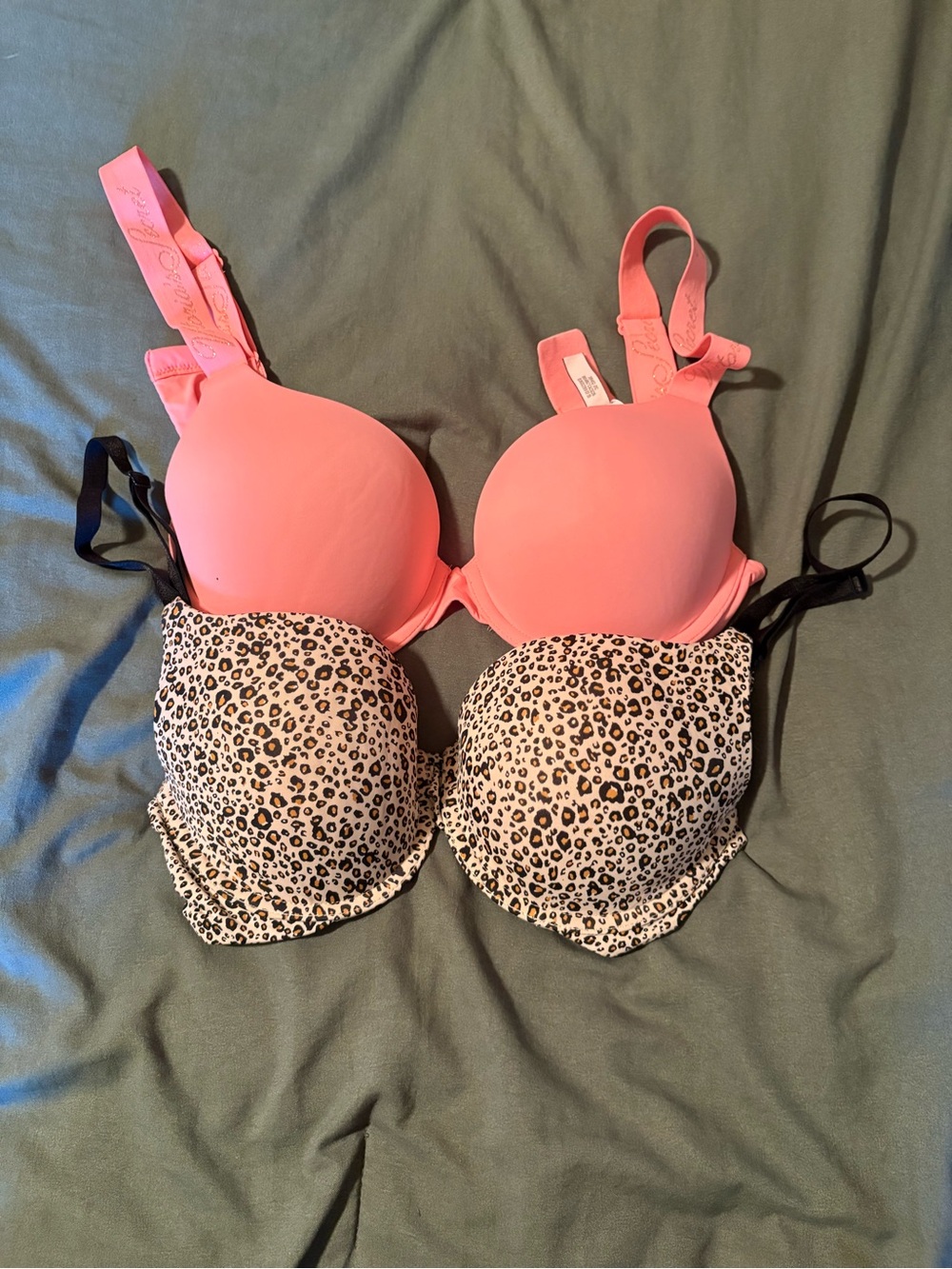 Victoria's Secret Pink & Leopard Push-Up Bras - Two-Pack